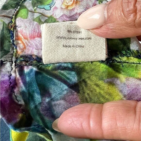 Johnny Was Heaven Long Floral Print Silk Tunic - Picture 11 of 12